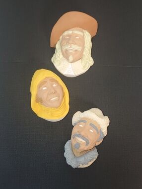 Set of Three Bossons Chalkware Heads